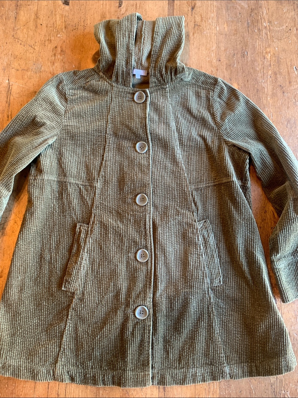 Habitat Olive Green Corduroy Hooded Coat - Picture 11 of 16